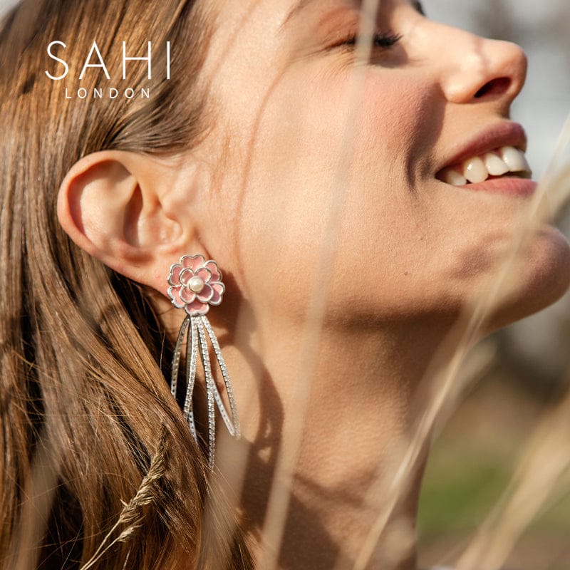 Camellia Bear Dangling Earrings Image 2