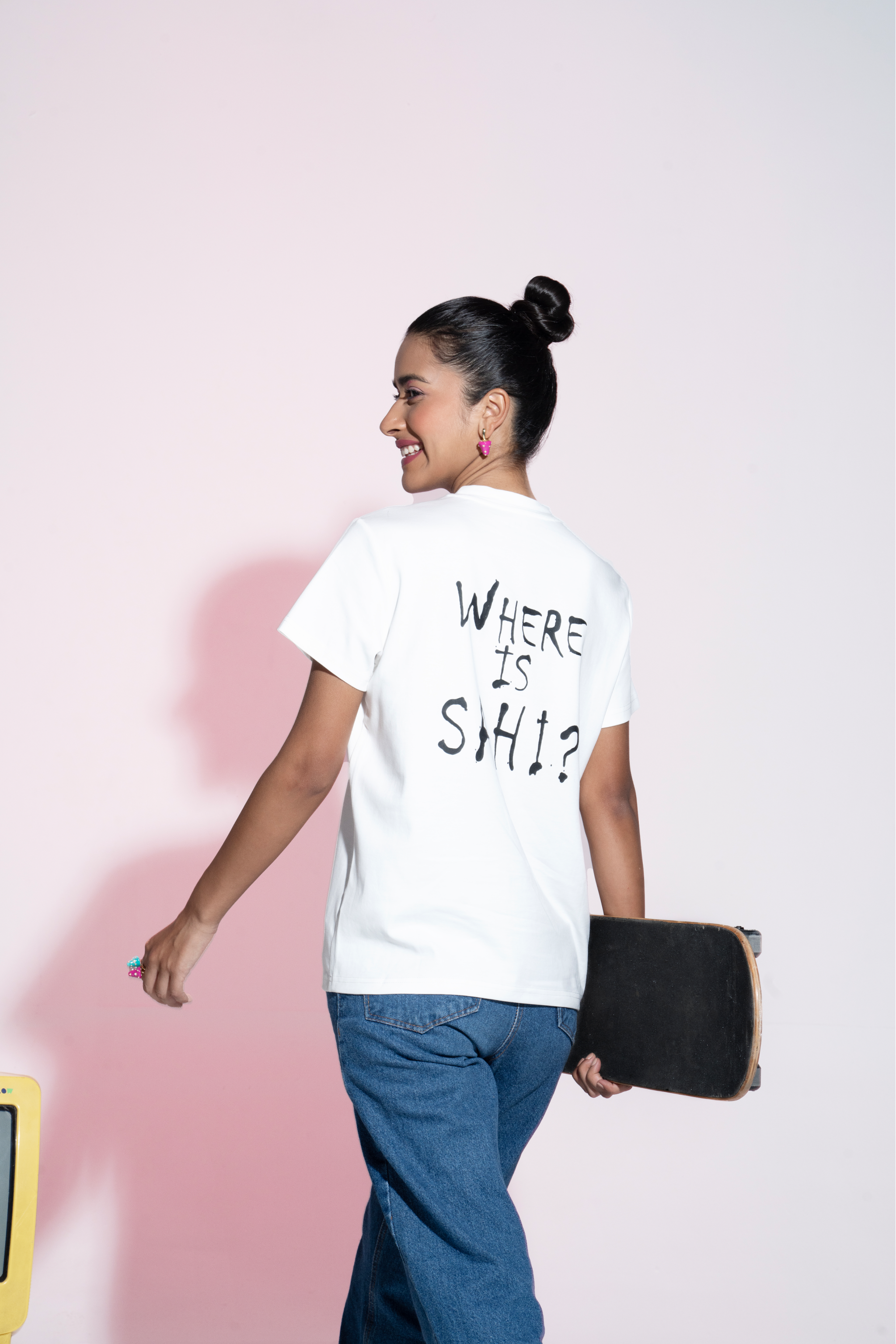 Sahi London Pop Art Alice Hand-Embroidered Women’s Cotton T-Shirt