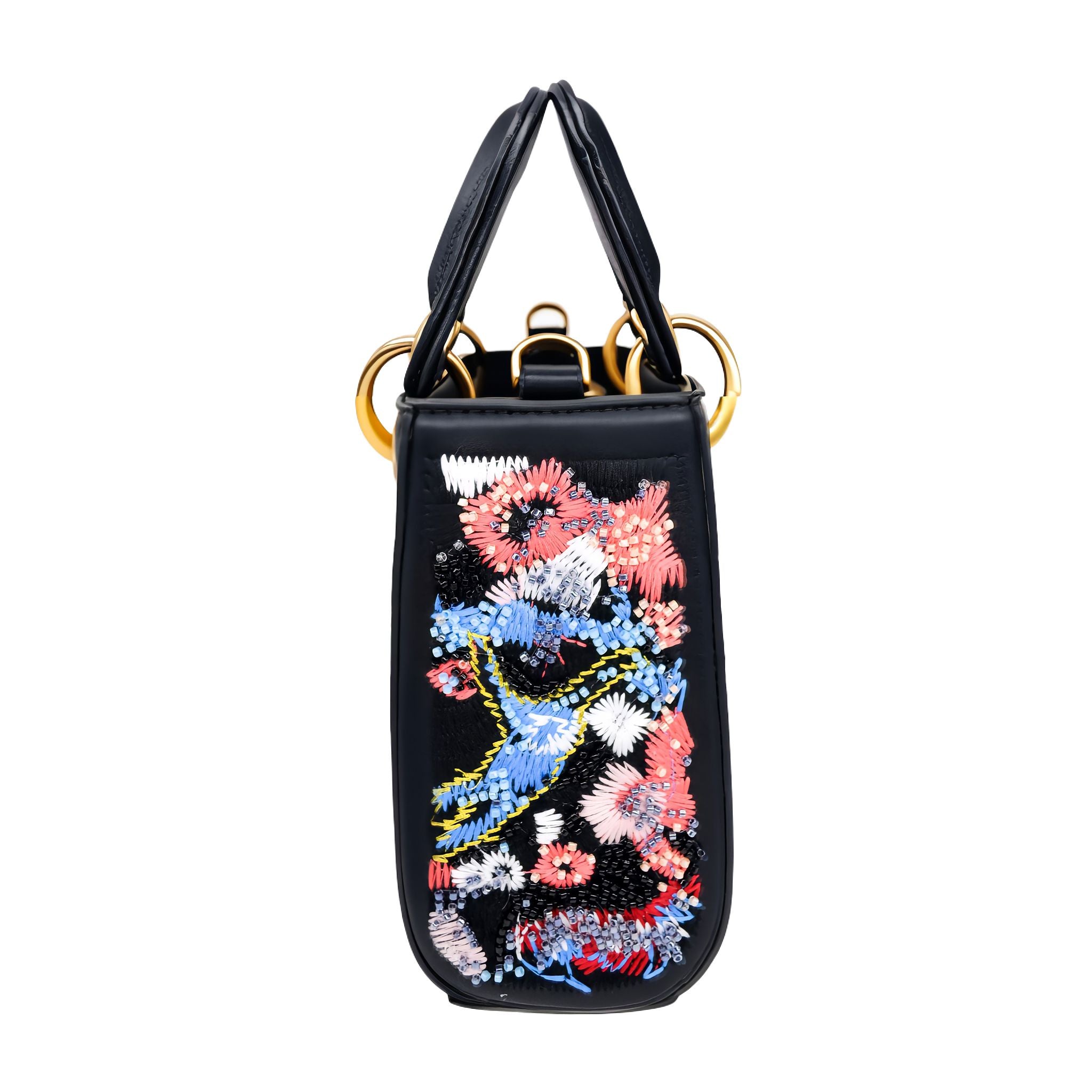 Sahi London Spring Bloom Black Floral Handbag